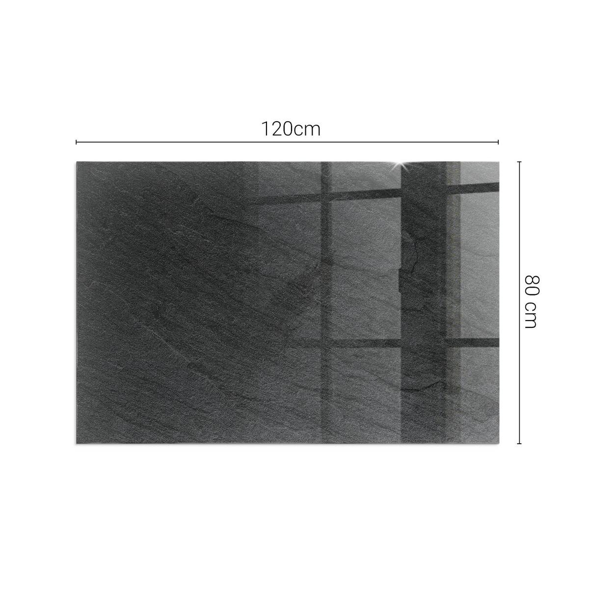 GLASPLATTE für Kamin 120x80 cm - Schwarz, Glas (120/80/0.4cm) - TULUP