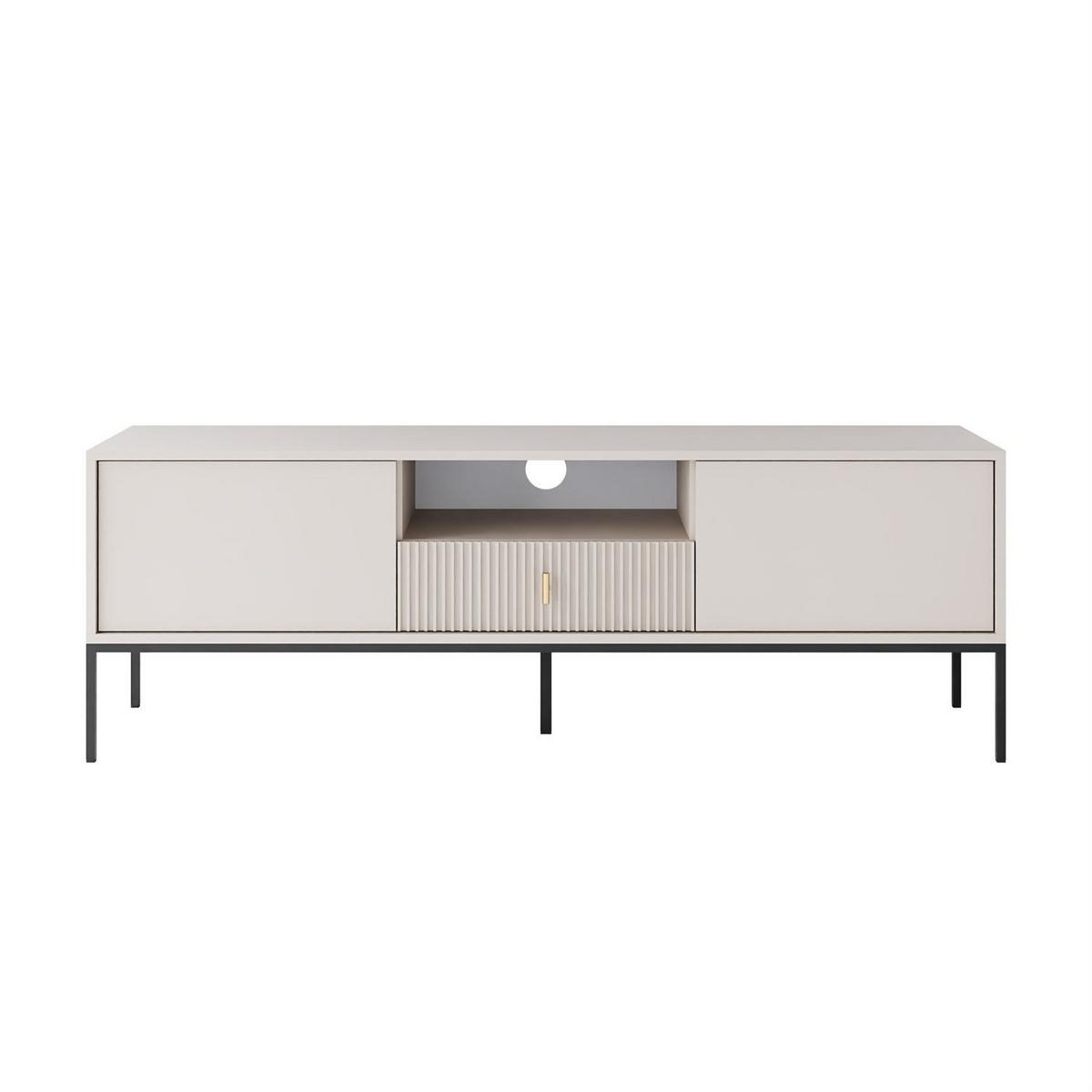 TV-ELEMENT MIDNIGHT mit Schubladen auf Gestell kaschmir - Kaschmir/Schwarz, Holzwerkstoff (154.5/52.5/39cm) - Lookway