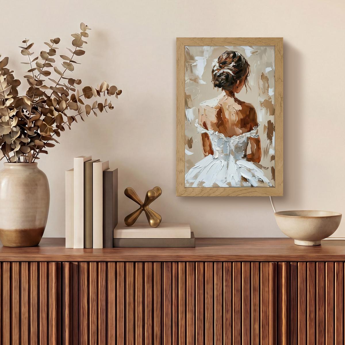 WANDLEUCHTE Frau - Farbe - Abstrakt - Beige - Modern 20x30 cm - Hellbraun, Holzwerkstoff (20/30/8cm) - OnlyWow