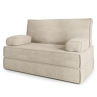 BETTSOFA LADIA aus Schaumstoff Kordstoff Creme Schlaffunktion - Creme, Textil (140/86/60cm) - MASSENO