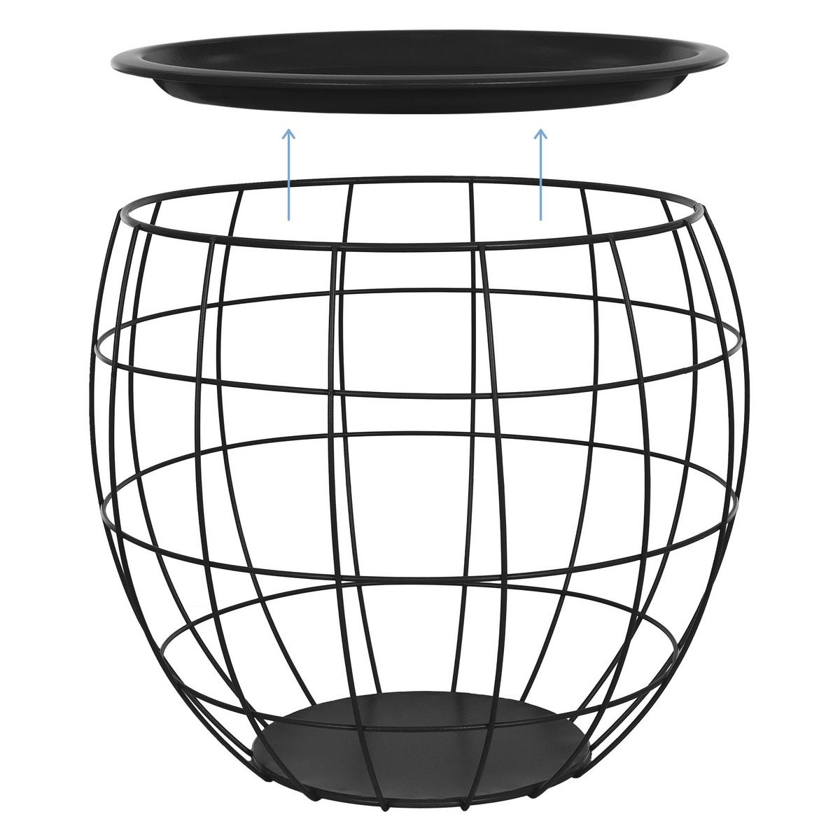 BEISTELLTISCH rund Ø31cm/Ø38cm/Ø47cm Schwarz aus Metall - Schwarz, Metall (43/43/40cm) - ML-DESIGN