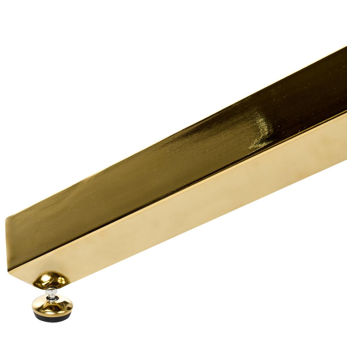 ESSTISCH Gold 110 cm 110 cm Sicherheitsglas Butler - Transparent/Goldfarben, Glas (110/110/75cm) - Beliani