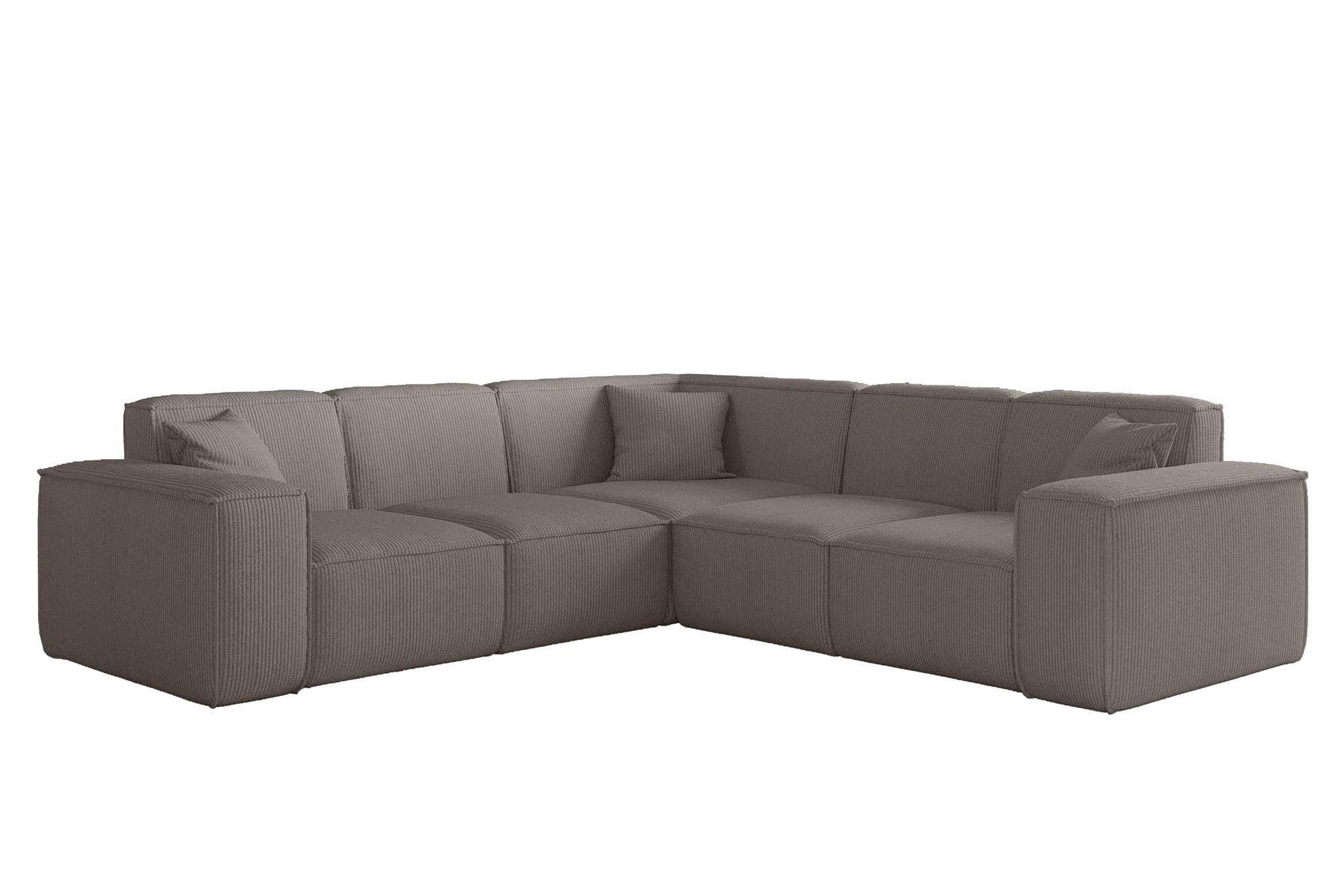 SOFA Celes Premium Stoff Scala - Taupe, Holzwerkstoff/Textil (246/246cm) - Fun Möbel