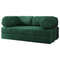 BETTSOFA ALVIO aus Schaumstoff Cordstoff Grün Schlaffunktion - Grün, Textil (170/68/80cm) - MASSENO
