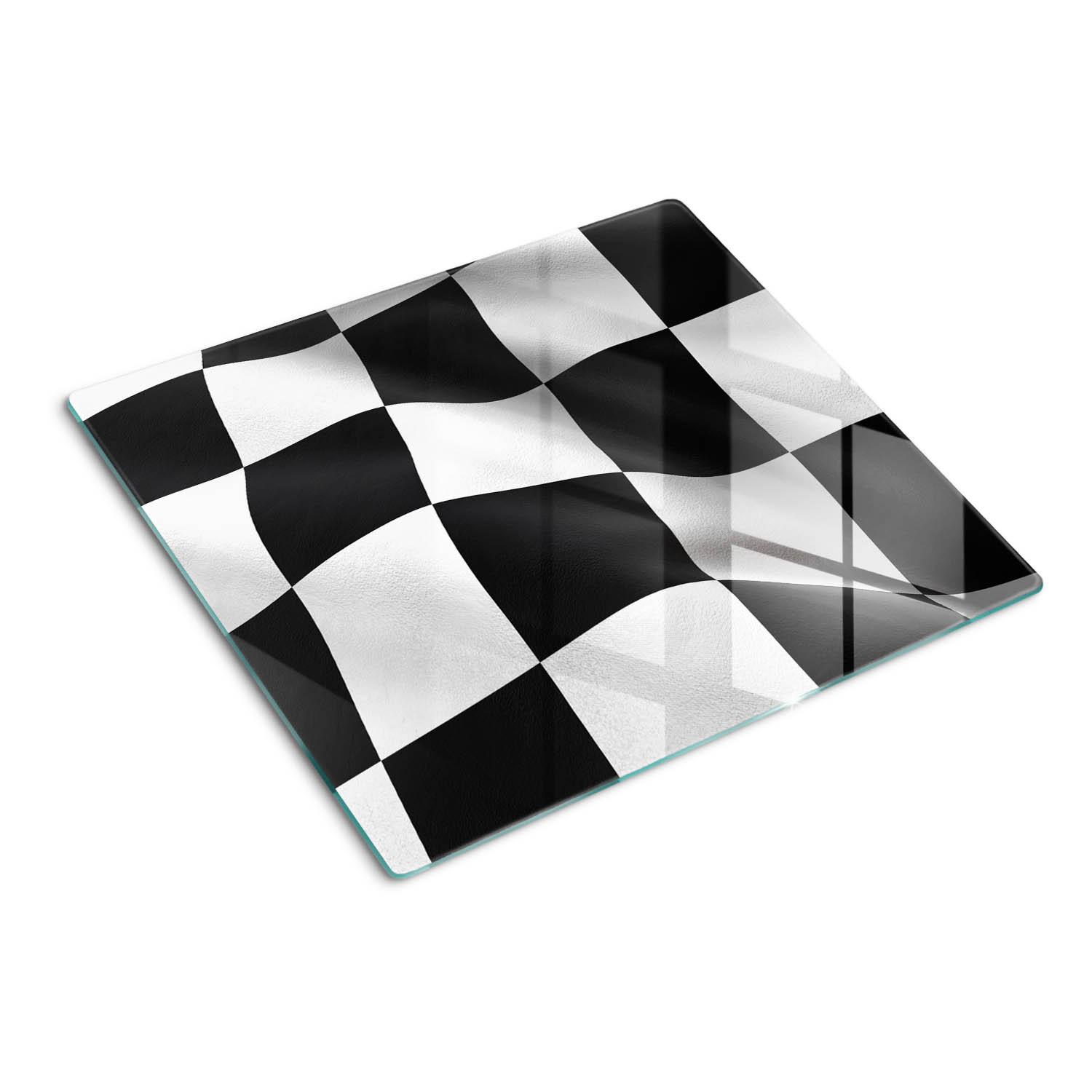 GLASPLATTE 60x52 cm Ende der Flagge - Schwarz, Glas (60/0.4/52cm) - TULUP