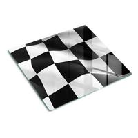GLASPLATTE 60x52 cm Ende der Flagge - Schwarz, Glas (60/0.4/52cm) - TULUP