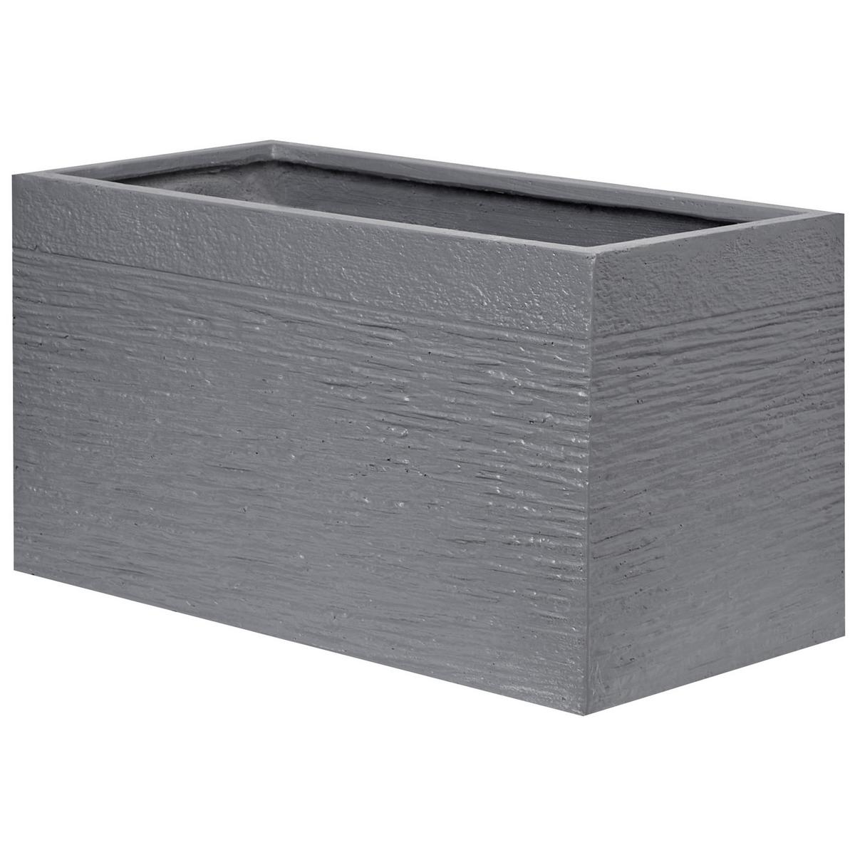 BLUMENTOPF grau rechteckig 60/29/30 cm Myra - Grau, Naturmaterialien (30cm) - Beliani