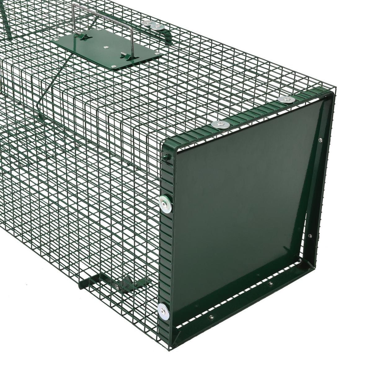 MOORLAND Safe 5002 Lebendfalle 30x30x90 cm – 1 Eingang, 1,8 mm Drahtgitter (RAL 6005) - Grün, Holz (30/30/90cm) - Moorland