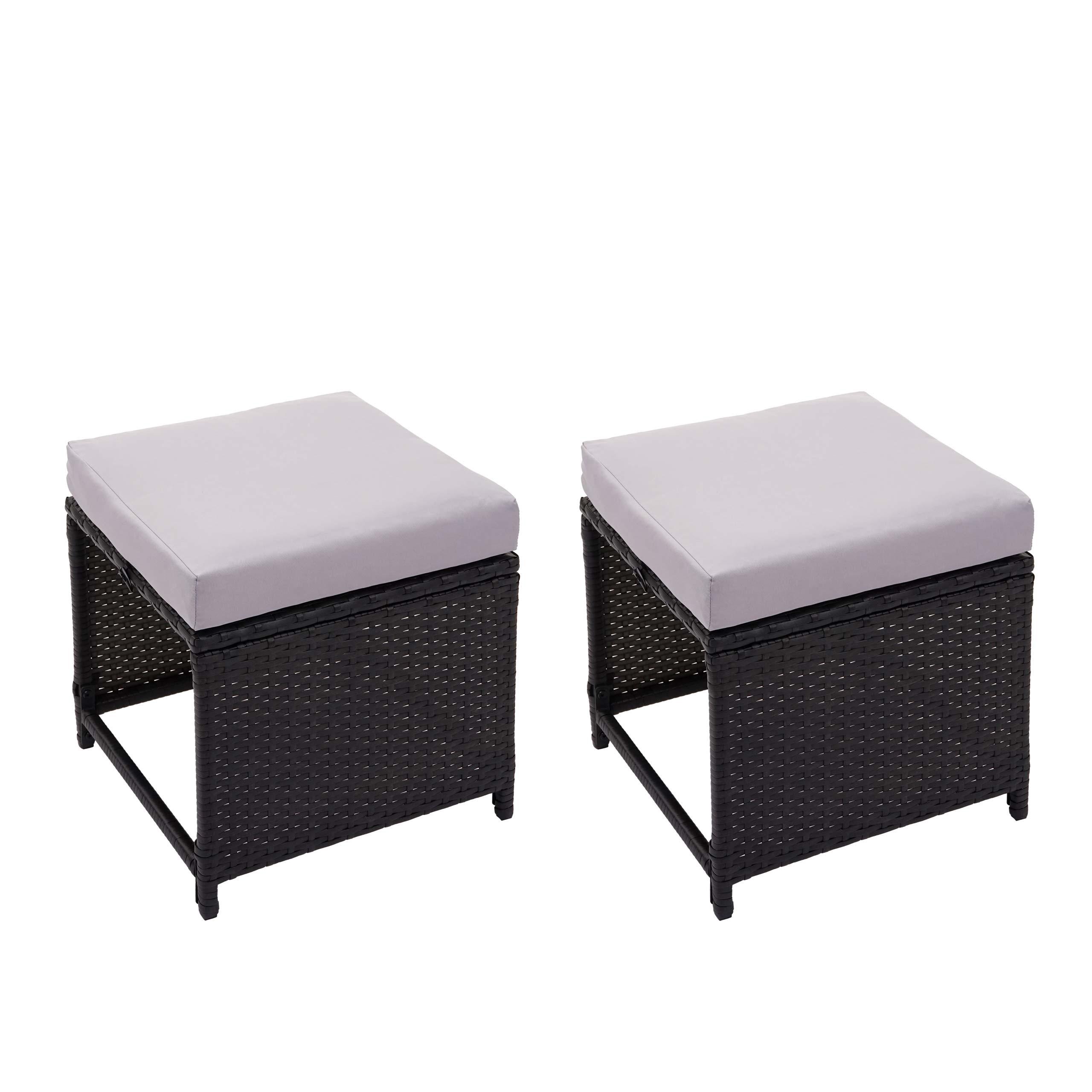 HOCKER Schwarz 2er-Set - Schwarz, Kunststoff (40/35/40cm) - MCW