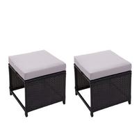 HOCKER Schwarz 2er-Set - Schwarz, Kunststoff (40/35/40cm) - MCW