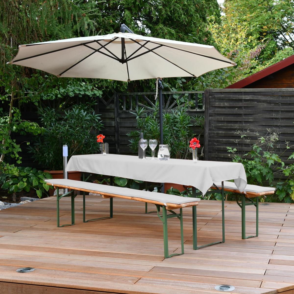 BIERBANKAUFLAGE Comfort XS 70cm Weiß (3tlg) - Weiß, Textil (70/1/220cm) - Beautissu 