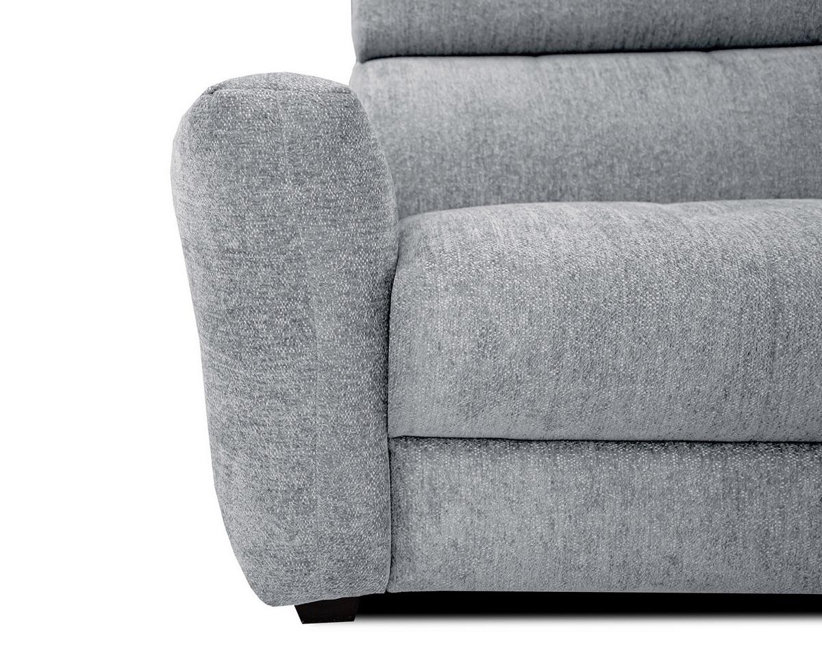 SOFA CALVERA 3-Sitzer, hellgrau - Hellgrau/Schwarz, Holzwerkstoff/Textil (204/79/106cm) - Wozimo