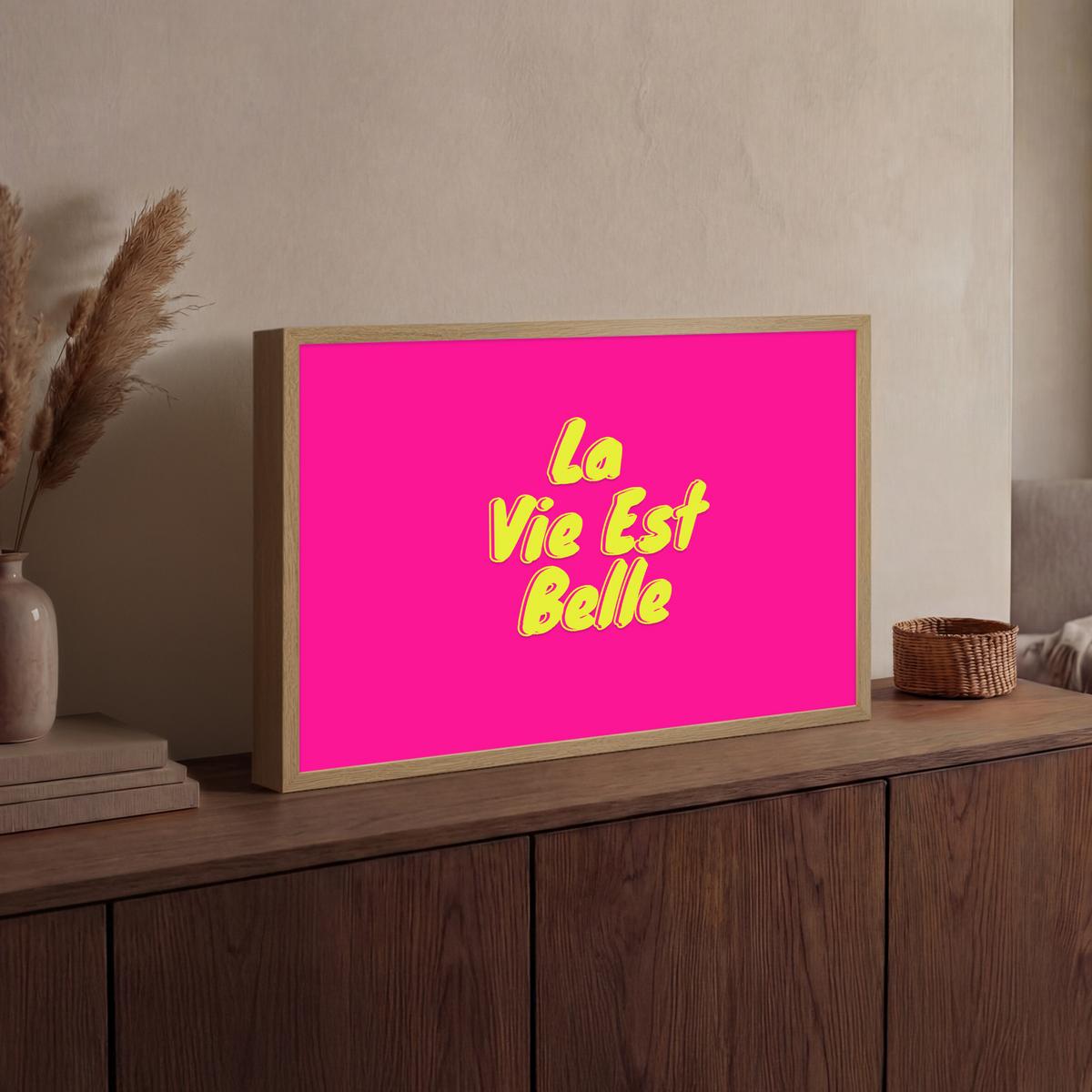 WANDLEUCHTE MIT AKKU Zitat - Retro - Rosa 60x40 cm - Pink, Holzwerkstoff (60/40/8cm) - OnlyWow