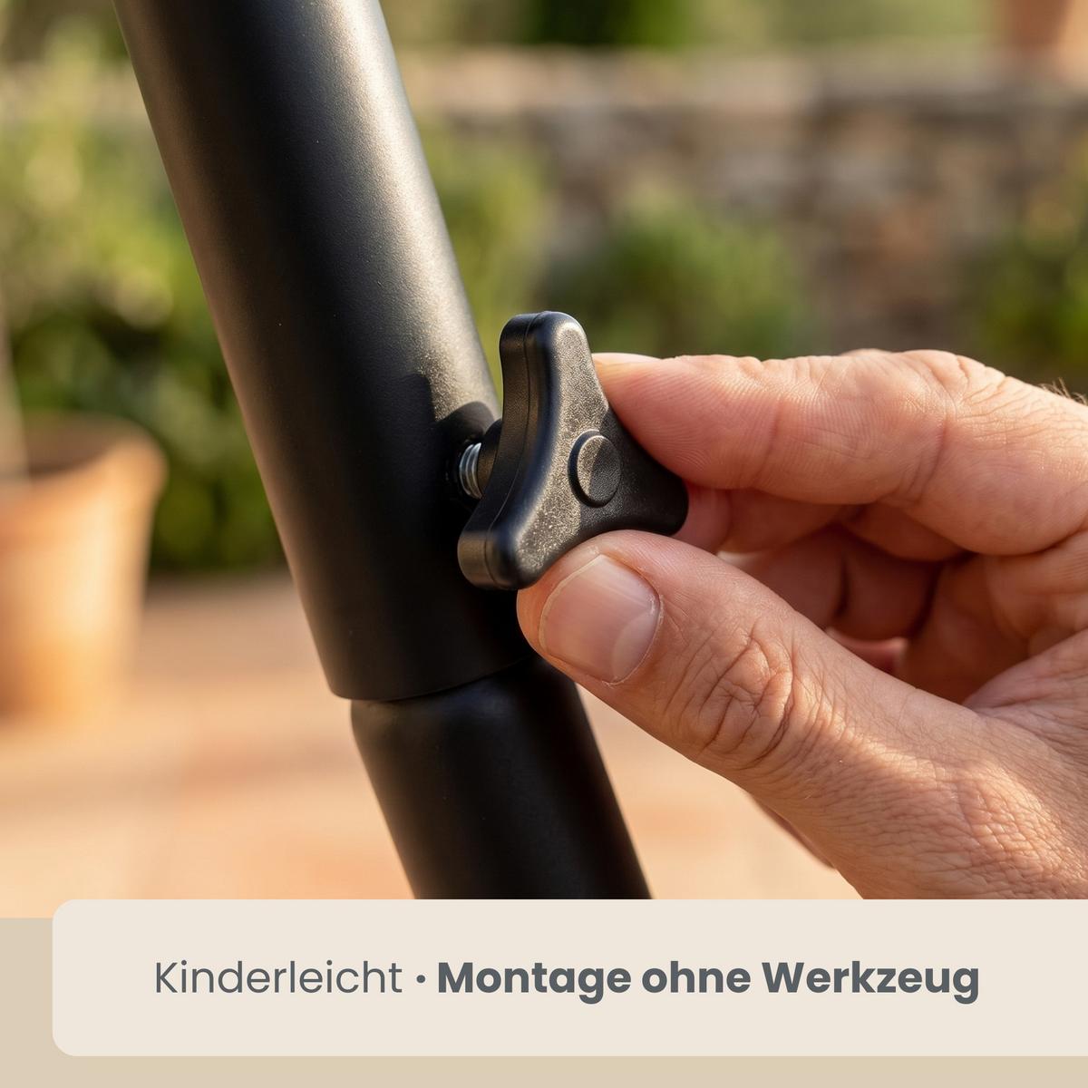 XL-HÄNGESESSELGESTELL, 210cm, bis 150kg, Schwarz - Schwarz, Metall (160/140/210cm) - Amanka