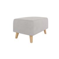 HOCKER Mario Silber Microfaser - Silberfarben/Naturfarben, Buchenholz/Textil (95/51/63cm) - S-Style Möbel