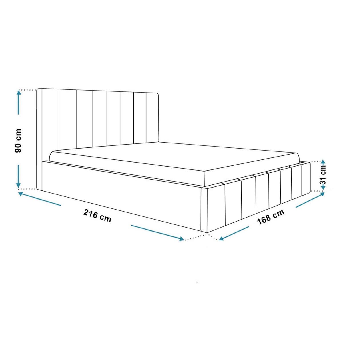 BETT 160x200 - Polsterbett mit Bettkasten und Holzrahmen - Modern Betten - Weicher Jasminstoff - Kollektion Toledo - Grau - Grau, Holz/Textil (160/200cm) - Alpi-Möbel