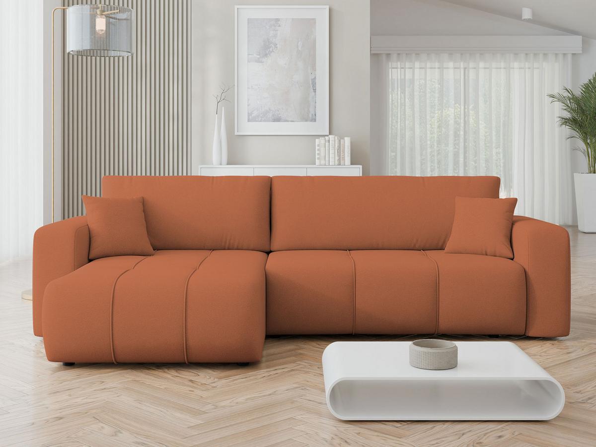 ECKSOFA Furyn Maxi - Schwarz/Orange, Holz/Kunststoff (274/145cm) - MIRJAN24