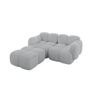 ECKSOFA modulares Sofa Links Miko-L1 214x205x75 Grau Cord - Anthrazit/Schwarz, Holzwerkstoff/Kunststoff (214/205cm) - ALTDECOR