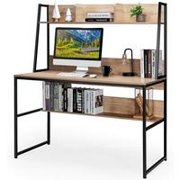 SCHREIBTISCH 140cm Natur - Naturfarben, Holz (57/120/140cm) - COSTWAY