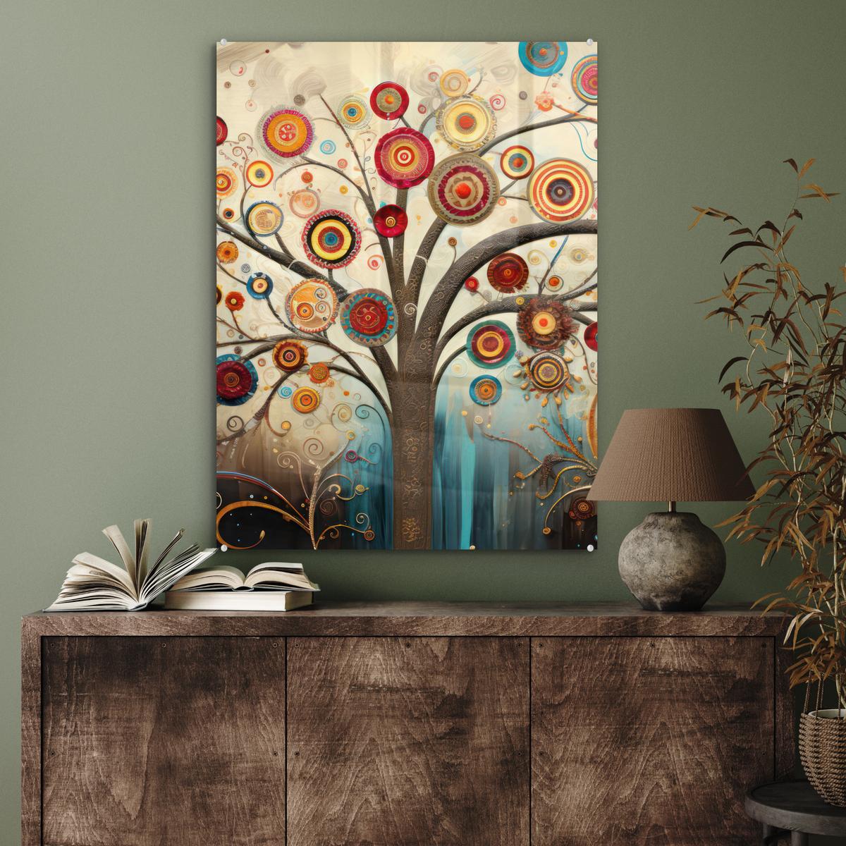 ACRYLGLASBILD Baum - Baum des Lebens - Farbe 60x80 cm - Braun, Glas (60/80cm) - MuchoWow