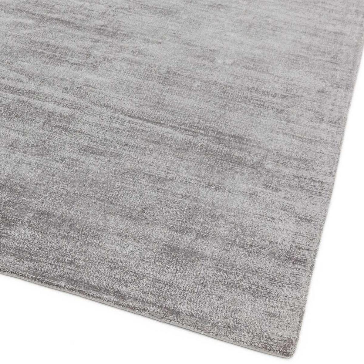 VISKOSETEPPICH handgewebt BARI, einfarbig, Silber, 160 x 230 cm - Silberfarben, Textil (230/160cm) - KADIMA DESIGN