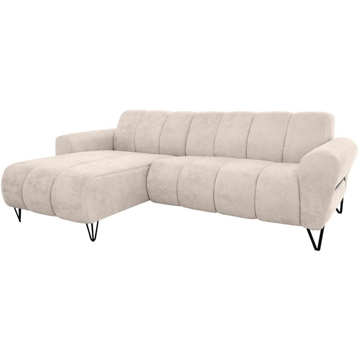 ECKSOFA Volare Mini ohne Schlaffunktion beige links, Vega-Stoff - Beige/Schwarz, Textil/Metall (256/165cm) - Beautysofa