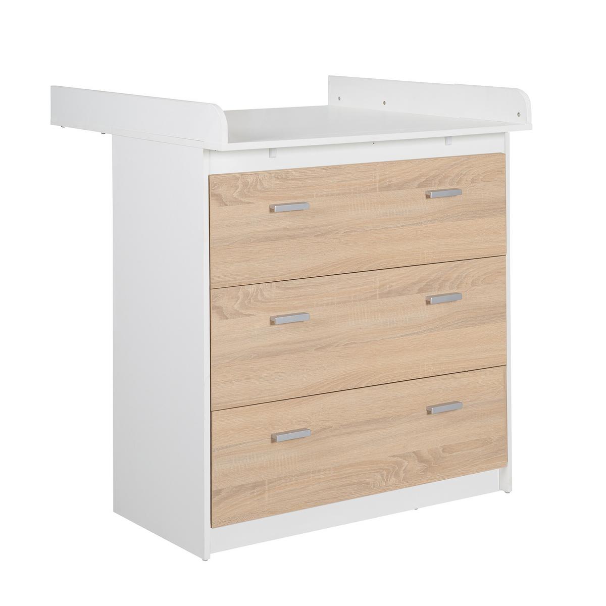 BABYZIMMER-SET Gabriella mit schmaler Wickelkommode 3-teilig - Multicolor, Holzwerkstoff (76/80/142cm) - Roba