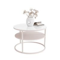 COUCHTISCH CIRI GLASS KASCHMIR mit Ablage Platte aus weißem Glas - Weiß, Glas (70/70/47cm) - Lookway