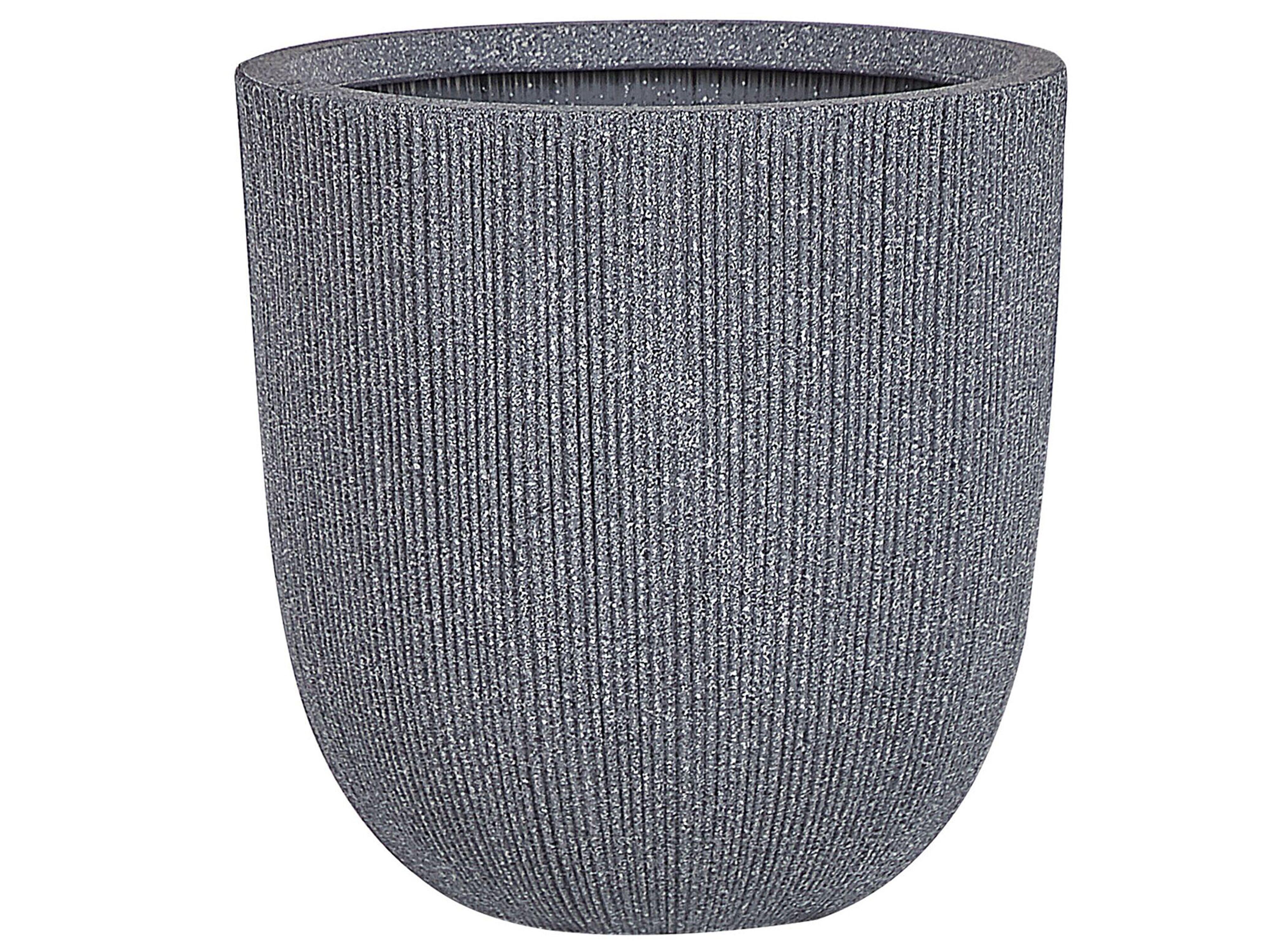 BLUMENTOPF grau rund 44/44/48 cm Chios - Grau, Naturmaterialien (48cm) - Beliani