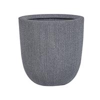 BLUMENTOPF grau rund 44/44/48 cm Chios - Grau, Naturmaterialien (48cm) - Beliani
