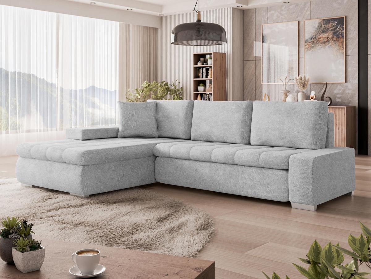 ECKSOFA Orkan Mini - Hellgrau, Holz/Textil (265/185cm) - MIRJAN24