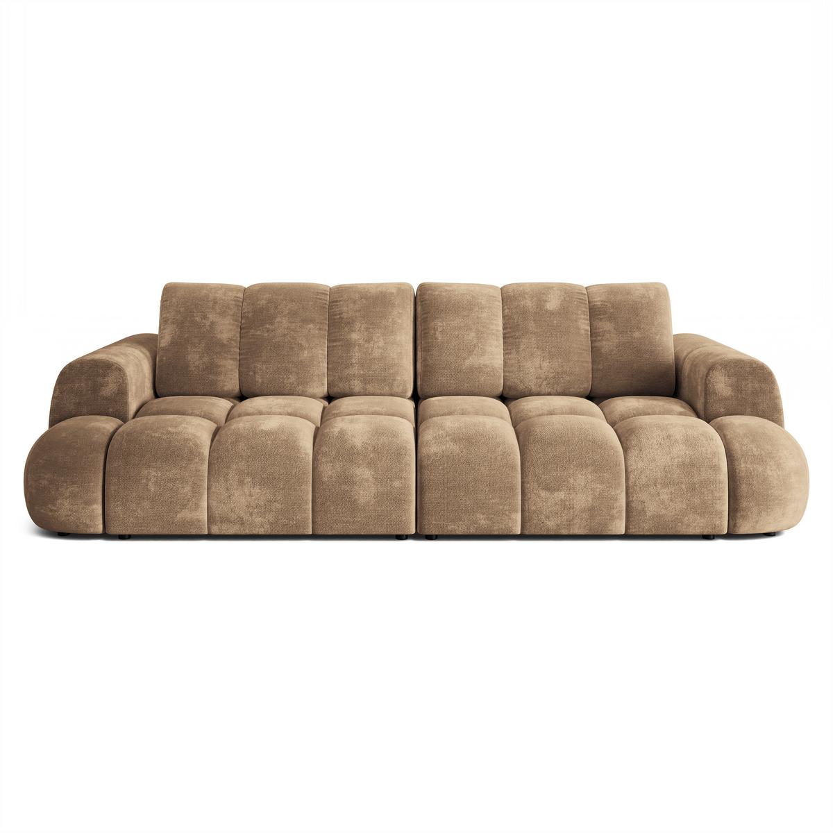 BETTSOFA DAFNE Beige Chenille-Stoff mit Schlaffunktion - Beige, Textil (300/88/113cm) - MASSENO