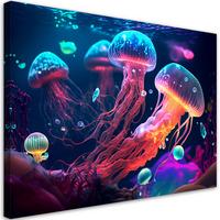 WANDBILD neon seequalle - Multicolor, Textil (60/40cm) - Feeby
