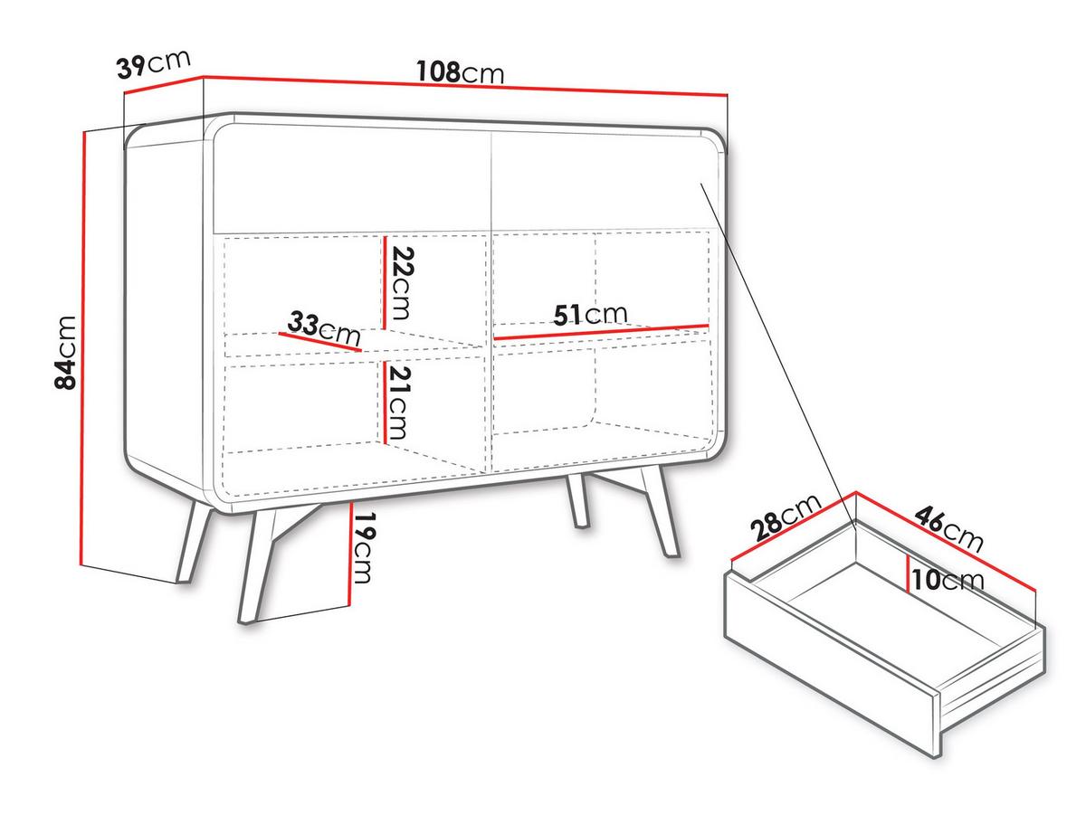 KOMMODE Helion KSZ108 - Nussbaumfarben, Holz/Holzwerkstoff (108/84/39cm) - MIRJAN24