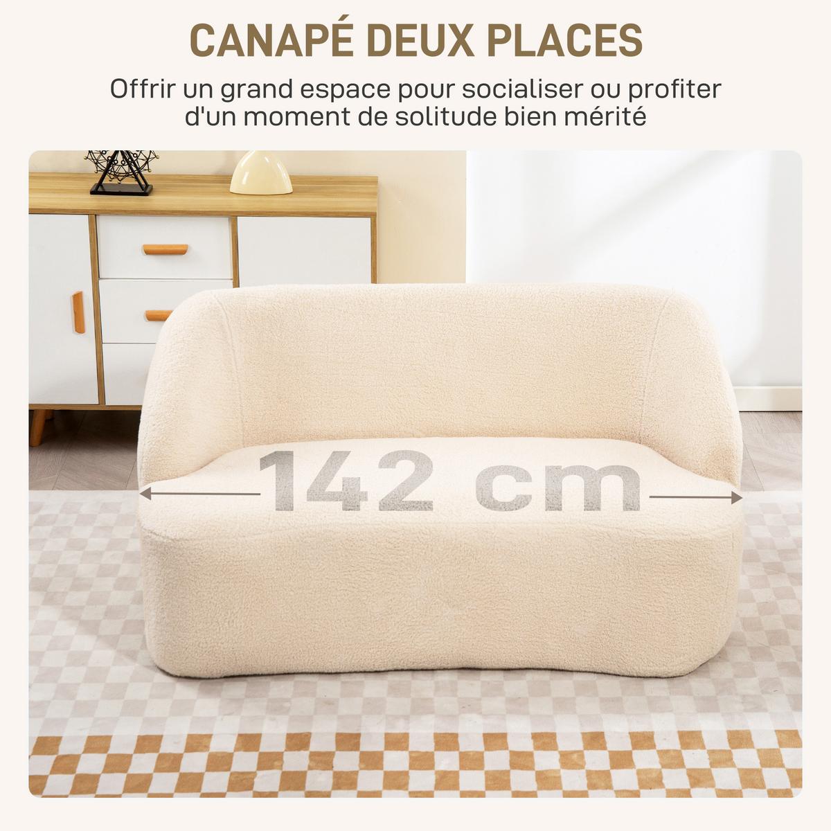 SOFA Nythven 142/85/74cm - Beige, Textil (85/74/142cm) - ZMH