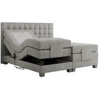 BOXBETT ELEKTRO 140/200 Hellgrau Struktur - H4 - Hellgrau, Holz/Textil (140/200cm) - MKS