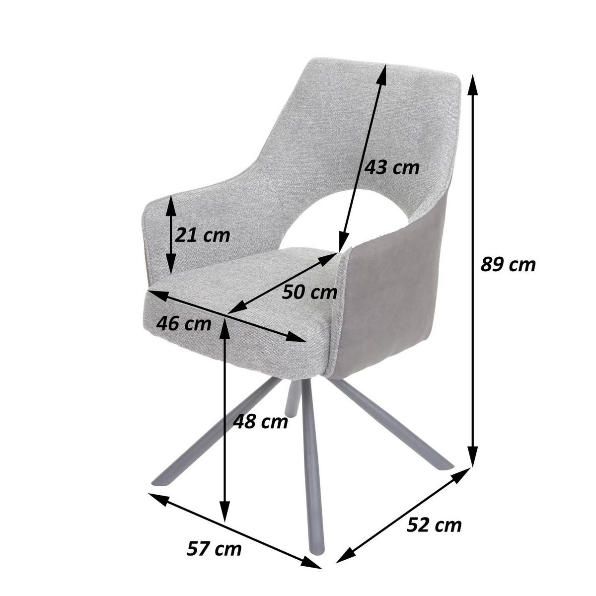 ESSZIMMERSTUHL Grau - Grau, Textil (57/89/52cm) - MCW