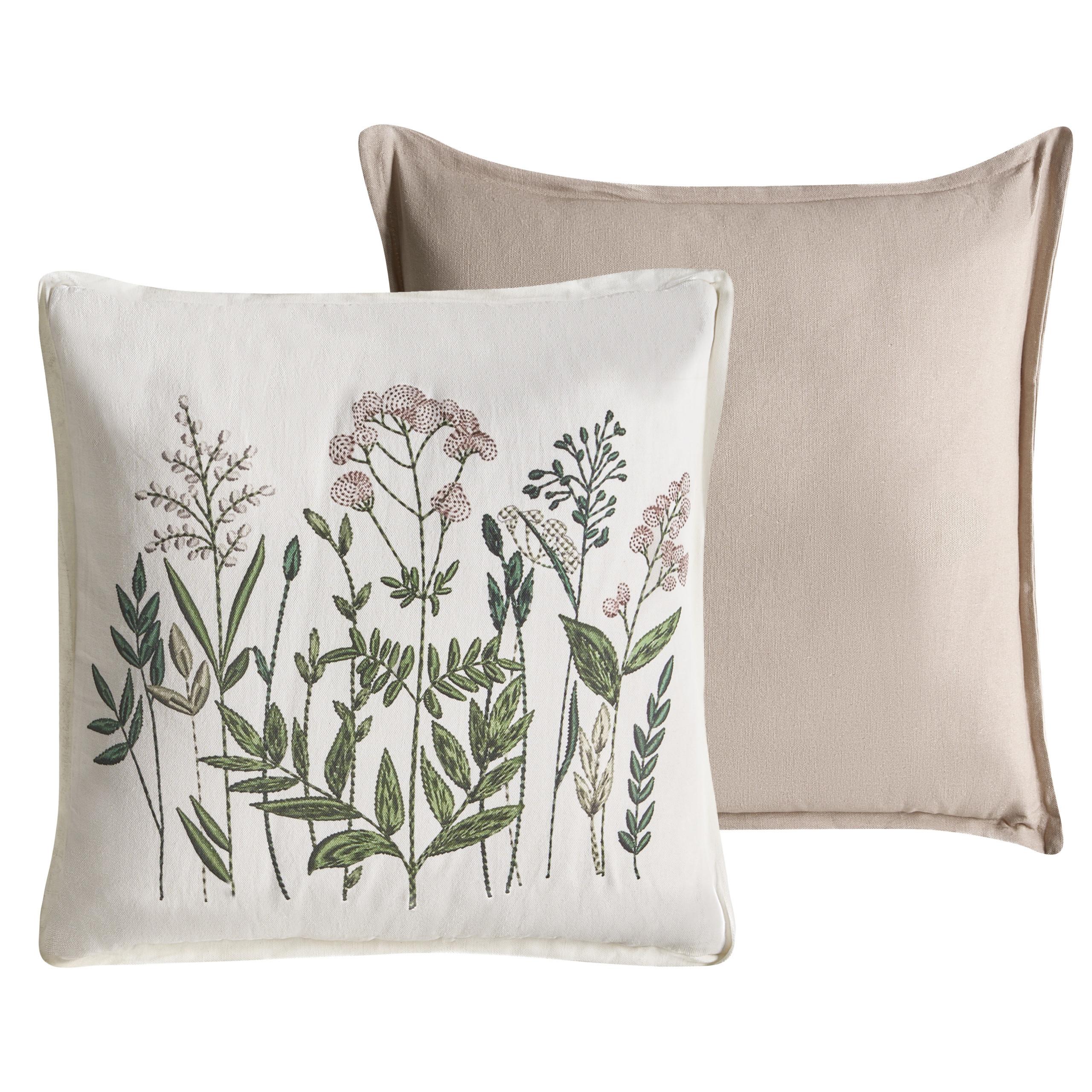 DEKOKISSEN 2er-Set Weiß 45/45 cm Ferna - Weiß, Textil (45/45cm) - Beliani