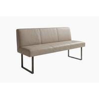 ESSZIMMERBANK ELEEN Grau Leder - Grau, Leder (143/85/69cm) - KAWOLA