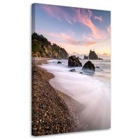 LEINWANDBILD Meereslandschaft Strand Natur 60x90cm - Grau, Textil (60/90cm) - Feeby