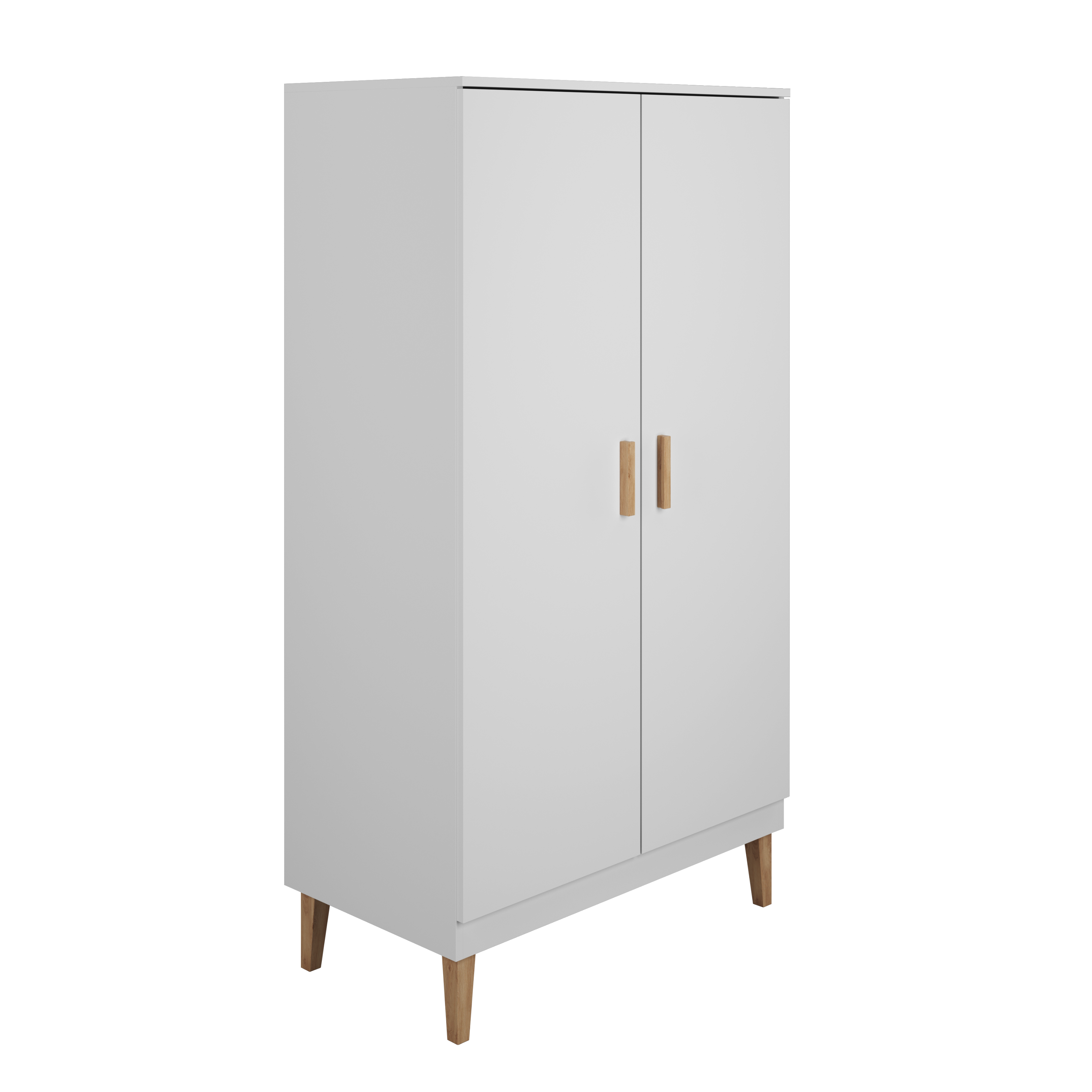 KINDERKLEIDERSCHRANK Kubi - Weiß, Holzwerkstoff (55/184/100cm) - RAUMHIRSCH FURNITURE