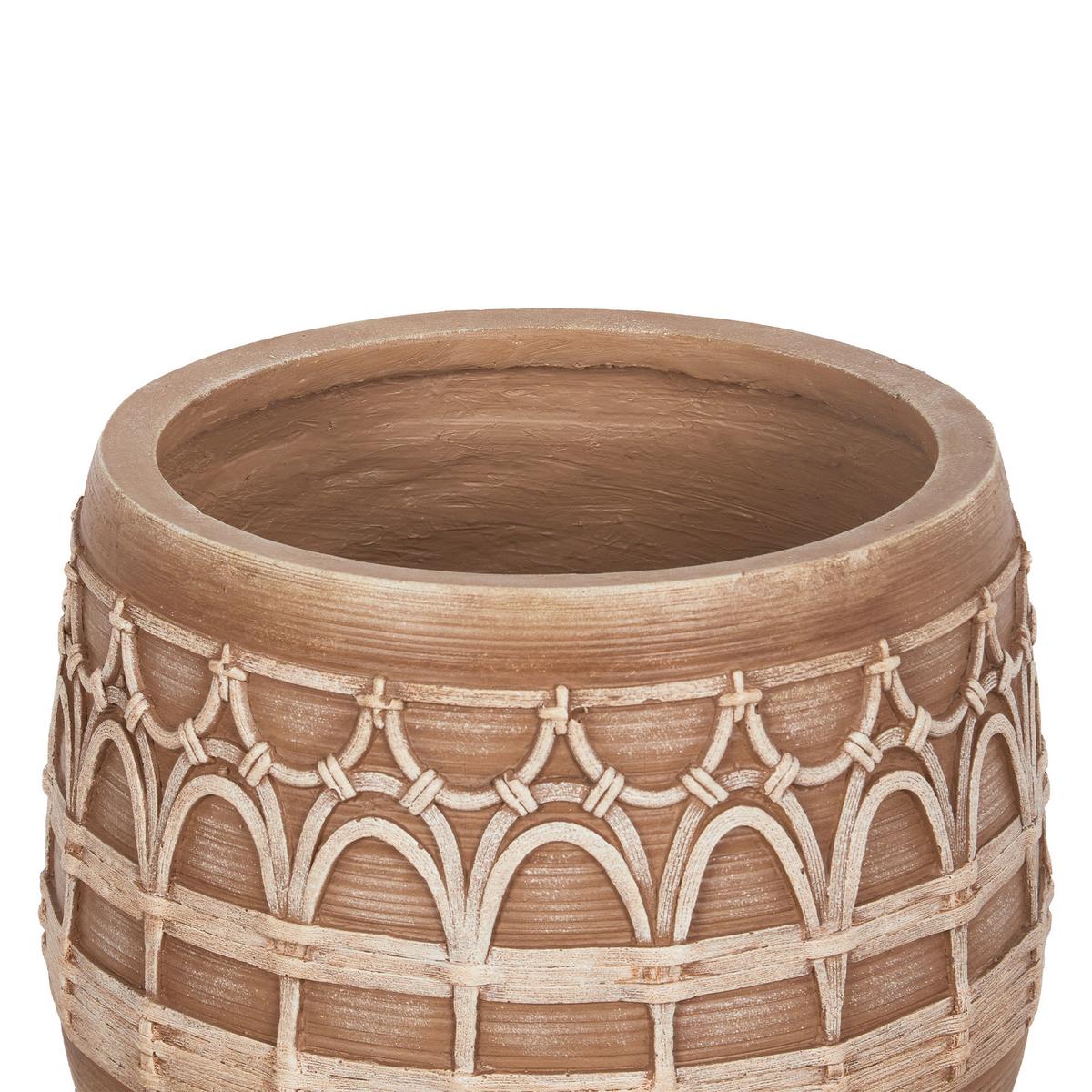 PFLANZTOPF Braun Cicuta - Beige/Braun, Stein (30cm) - Beliani