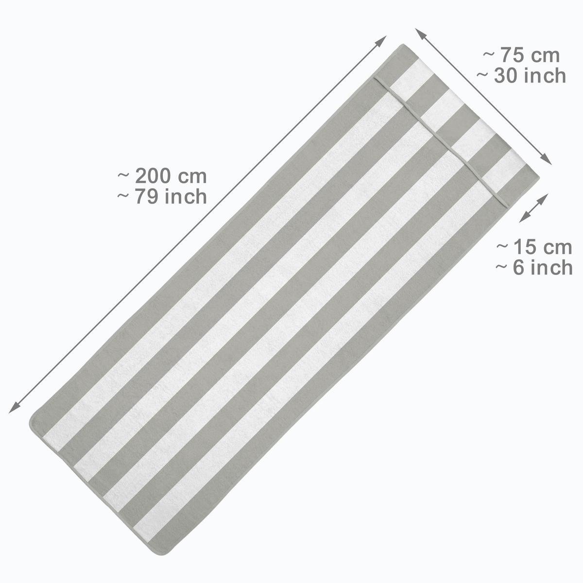 HANDTUCH Cassis 200x75cm Grau/Weiß gestreift - Grau, Textil (75/200cm) - Beautissu 
