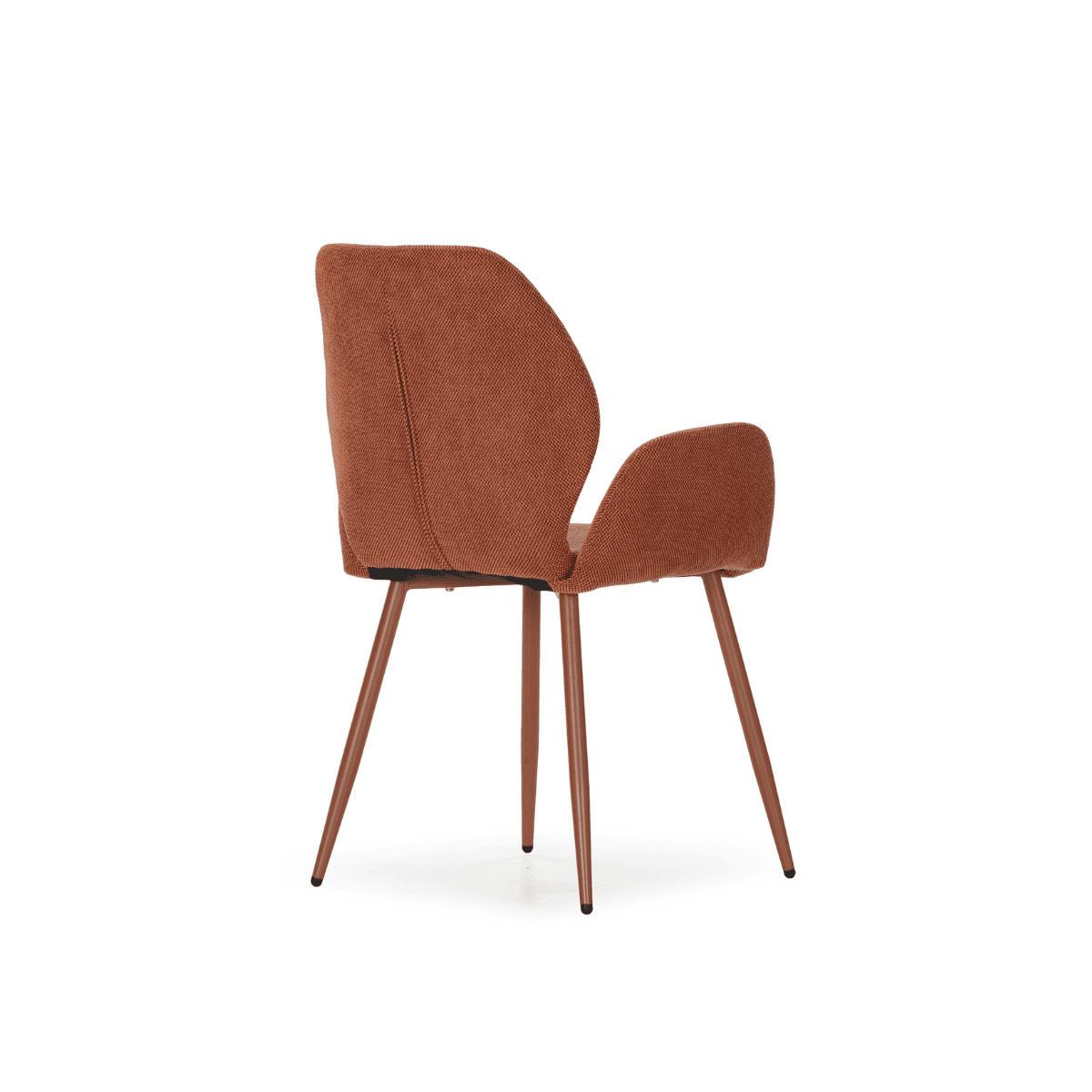 STOFFSESSEL 2er-Set mit Metallfüßen 57/47,5/57,5 cm - Terracotta, Textil (57/47.5/53cm) - Calicosy
