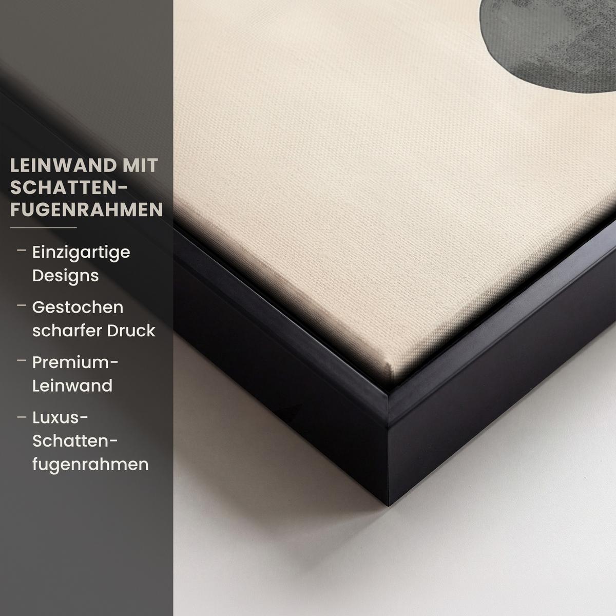 LEINWAND Bilder mit Rahmen - Japandi - Wabi sabi - Beige - 40x30 - Taupe, Textil (40/30cm) - MuchoWow