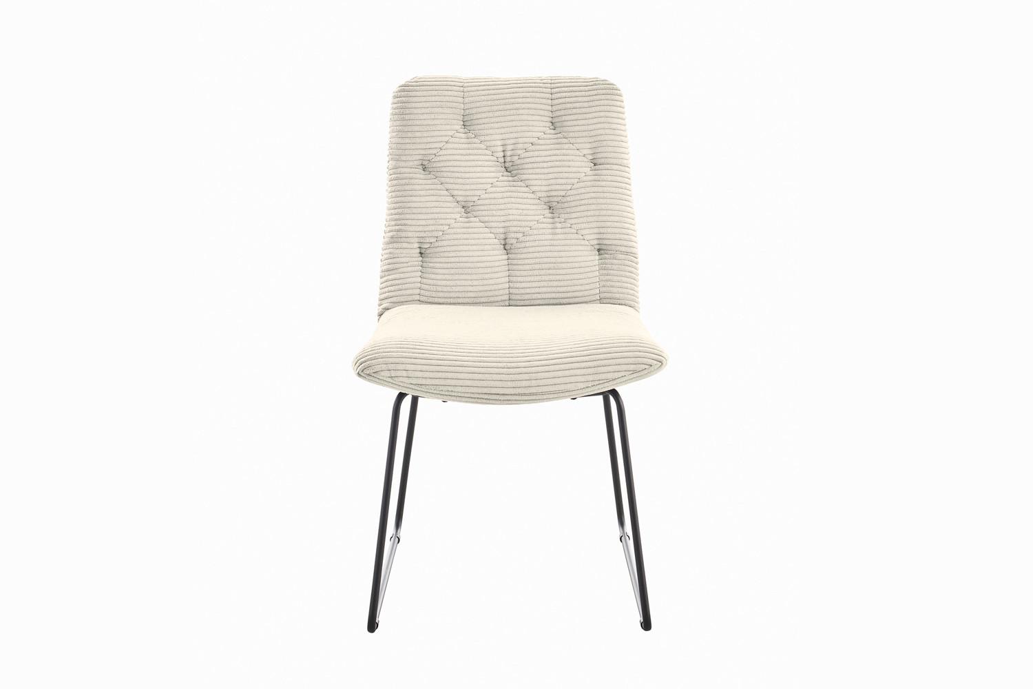 ESSZIMMERSTUHL NEW CHARME Cremeweiß Cord (1er-Set) - Creme, Textil (52/87/66cm) - KAWOLA