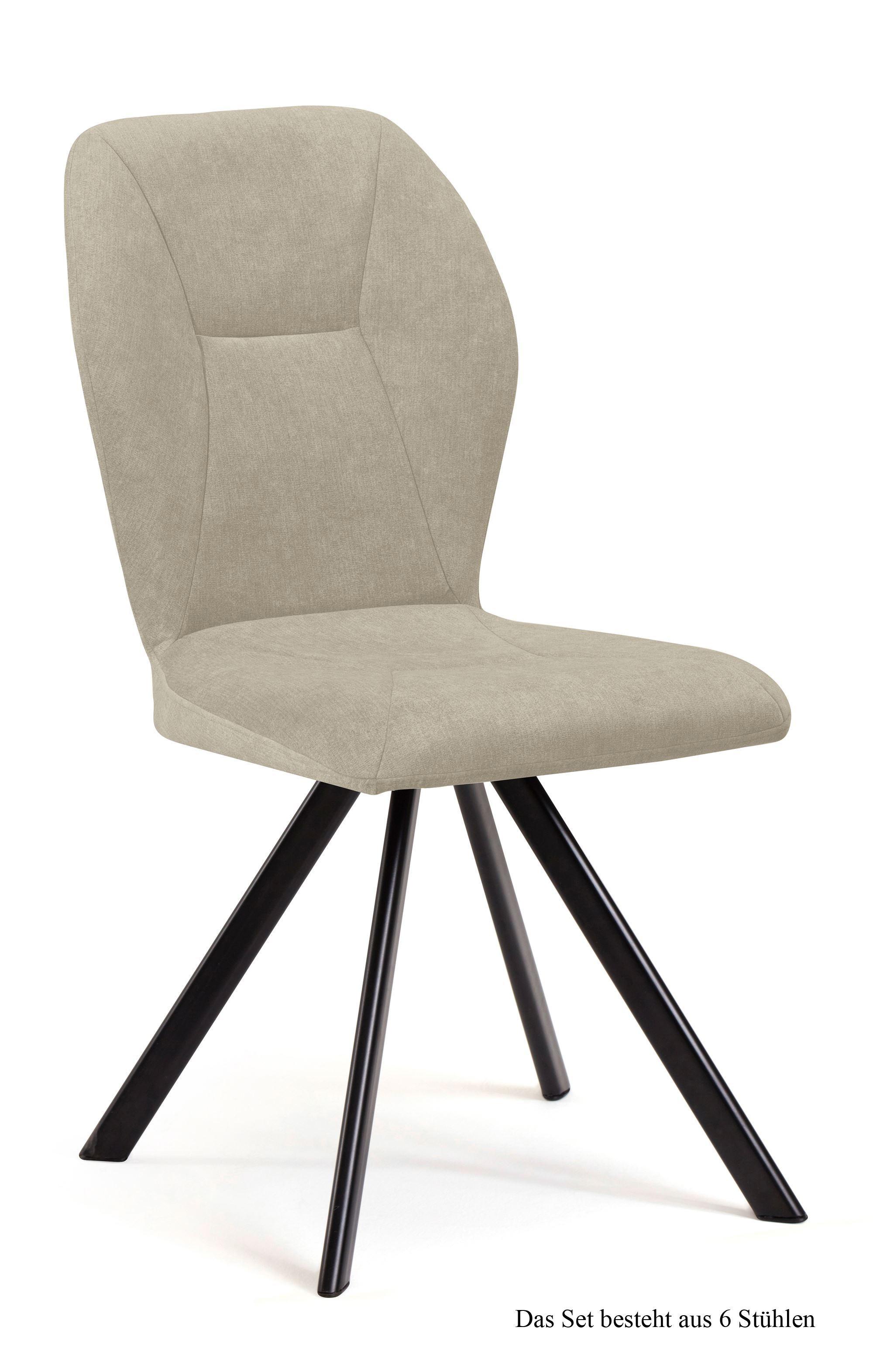 ESSZIMMERSTUHL (6er-Set) Delta 51x92x60 Schwarz/Natur - Schwarz/Naturfarben, Kunststoff (60/92/51cm) - 58aufmkessel