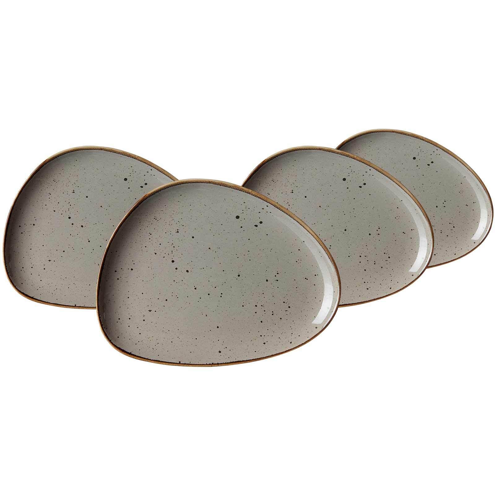 DESSERTTELLER Taste taupe 25,5 x 19,5 cm 4er Set - Taupe, Keramik (25.5/19.5/2cm) - Ritzenhoff Breker