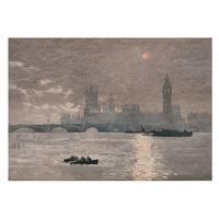 FOTOTAPETE 208x146 cm - Nachtpanorama - Grau, Textil (208/146cm) - Wallfluent