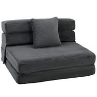 BODENSTUHL Cord Schaumstoff Dunkelgrau - Dunkelgrau, Textil (76/62/100cm) - HOMCOM